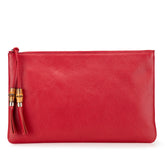 Calfskin Bamboo Tassel Clutch